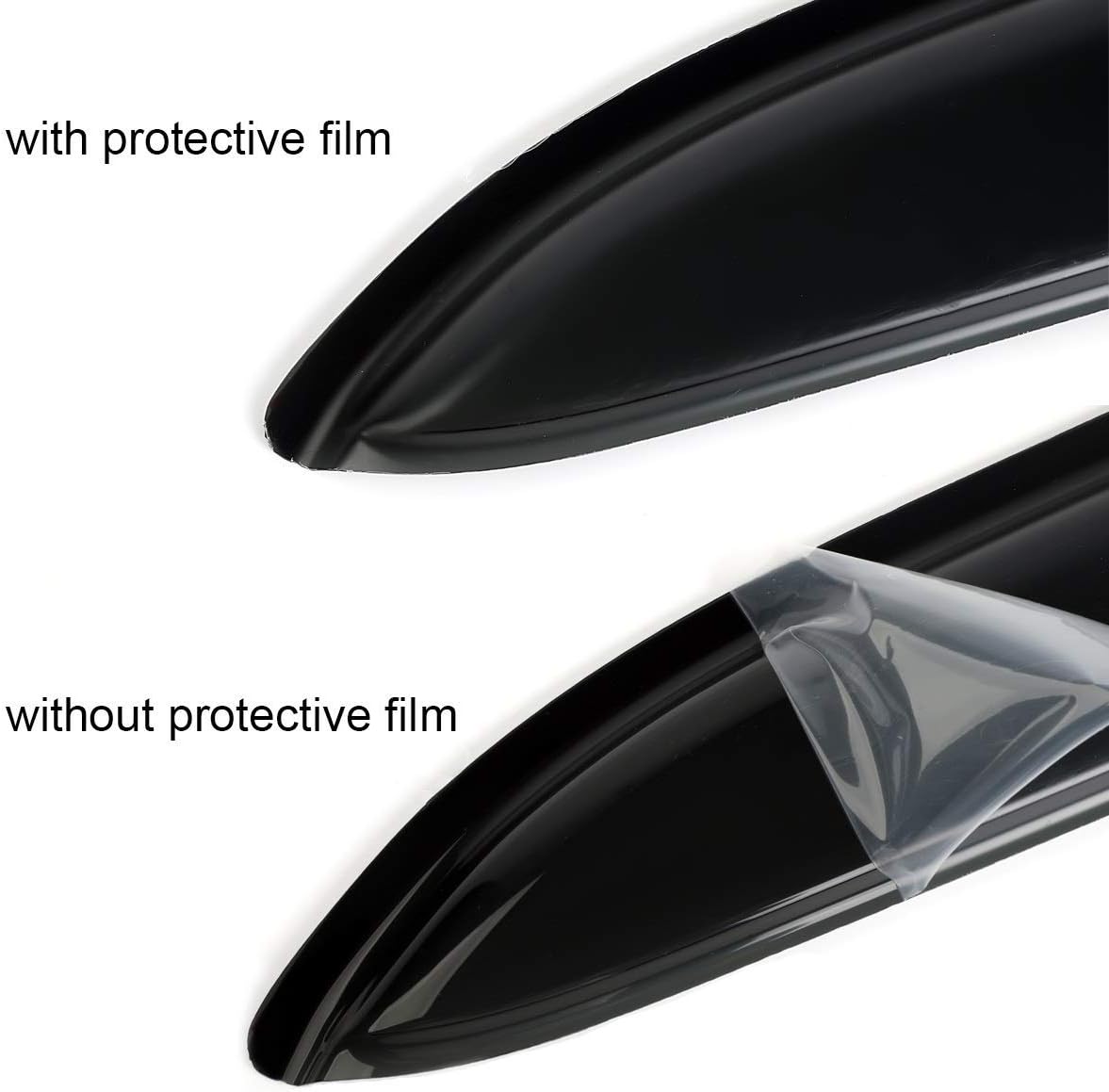 4pcs Shatterproof Rainproof Sun Rain Guards Shield Side Window Wind Deflectors Dark Smoke Vent Window Visors for F-150 04-08 Lincoln Mark LT 06-08 SuperCrew/Crew Cab 94443