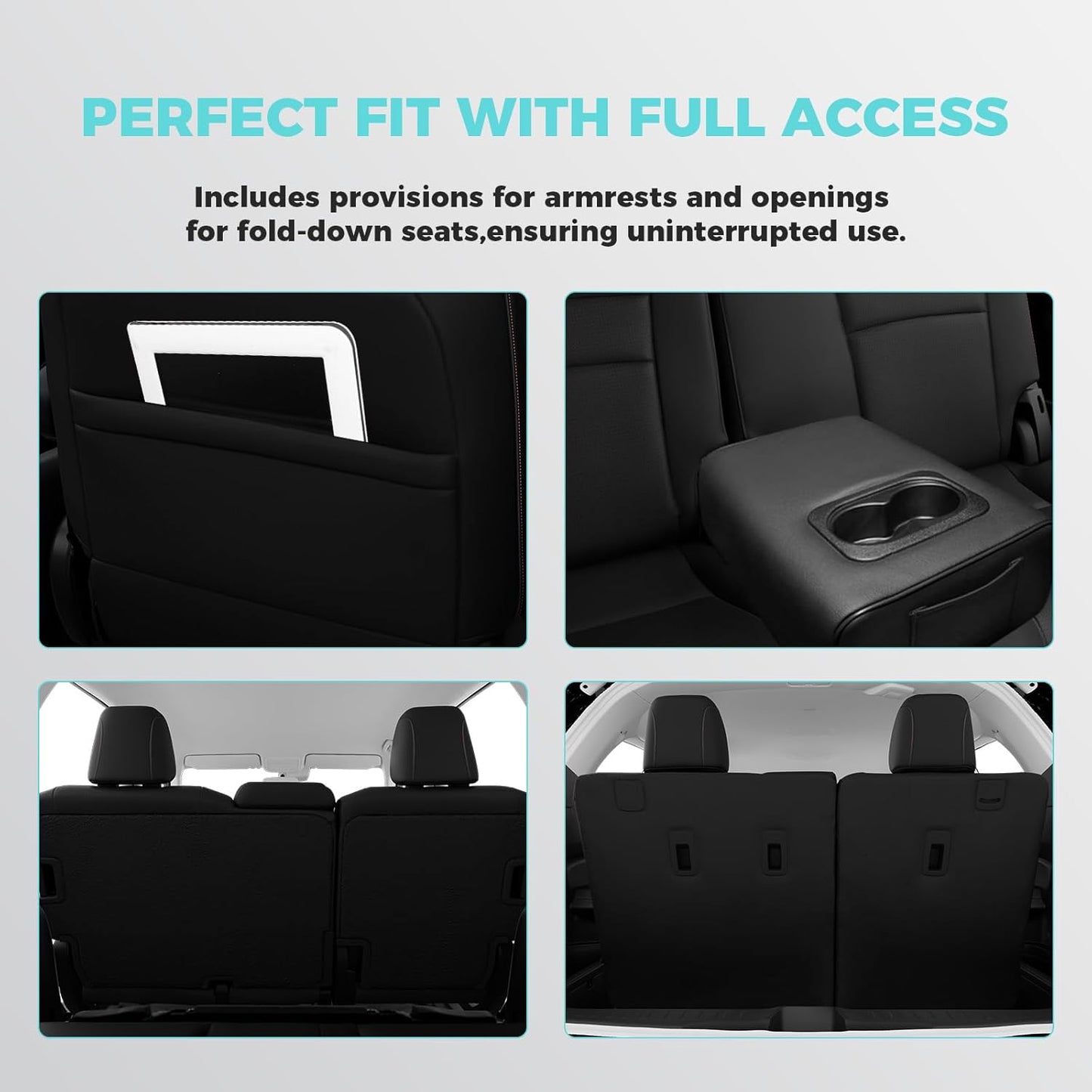 Custom Fit for Honda Pilot Seat Covers, Car Seat Protectors Full Set for Pilot LX EX 2016 2017 2018 2019 2020 2021 2022-8 Seats, Faux Leather, Black Red