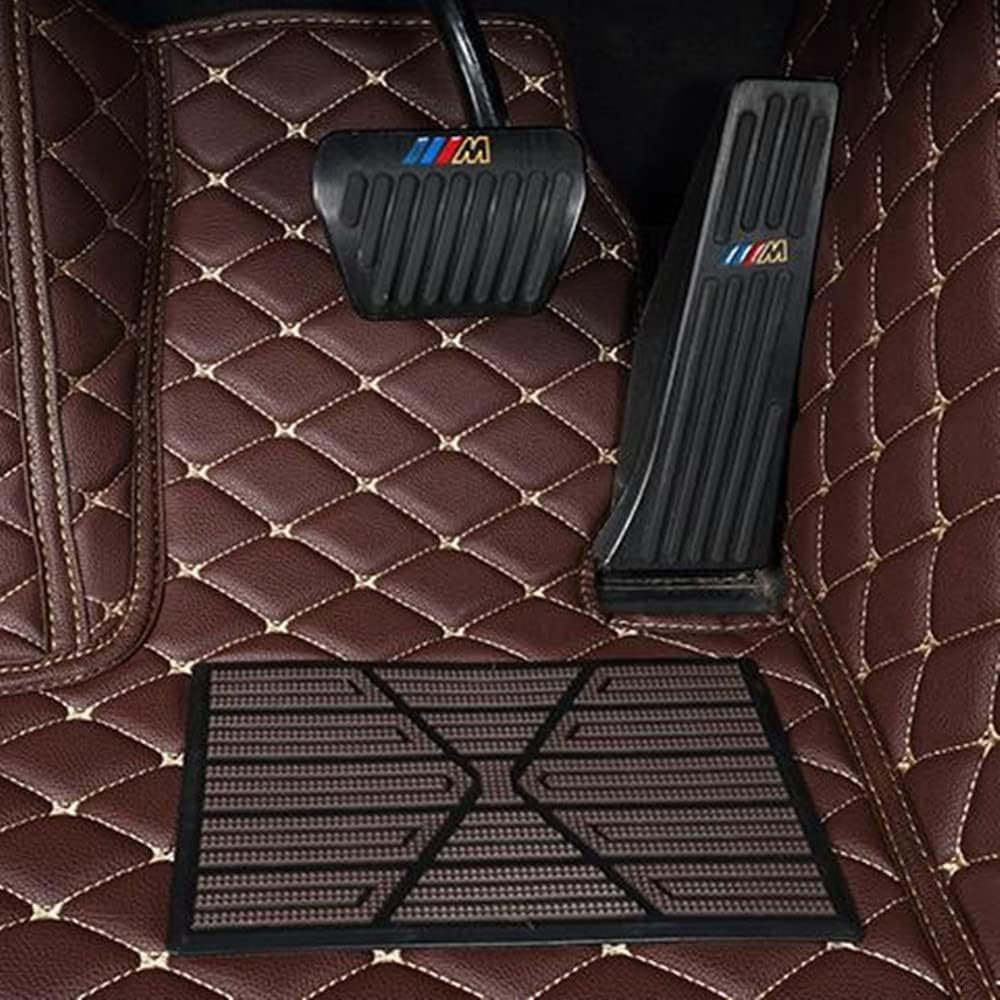 Custom All-Weather Protection Luxury Leather Floor Mats for Cars SUVs Trucks According Anti-Slip Leather Floor mats (Black Blue)