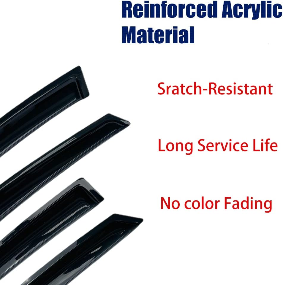 94228 Sunproof Waterproof Side Window Wind Deflector, Rain Guards Visor fit for 1992-2011 Mercury Grand Marquis (Excludes Landau Roof) 98-11 Crown Vic (Short Rears) 2003 Marauder