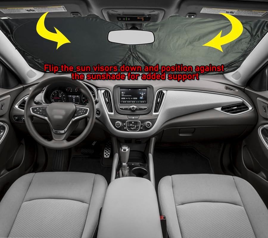Gven Windshield Sun Shade for Car, Foldable Sunflower Vehicle Sun Visor Shade for Car Windshield Sunshade Heat Reduction Blocks UV Rays for Pickup Truck SUV (Sunflower, S)
