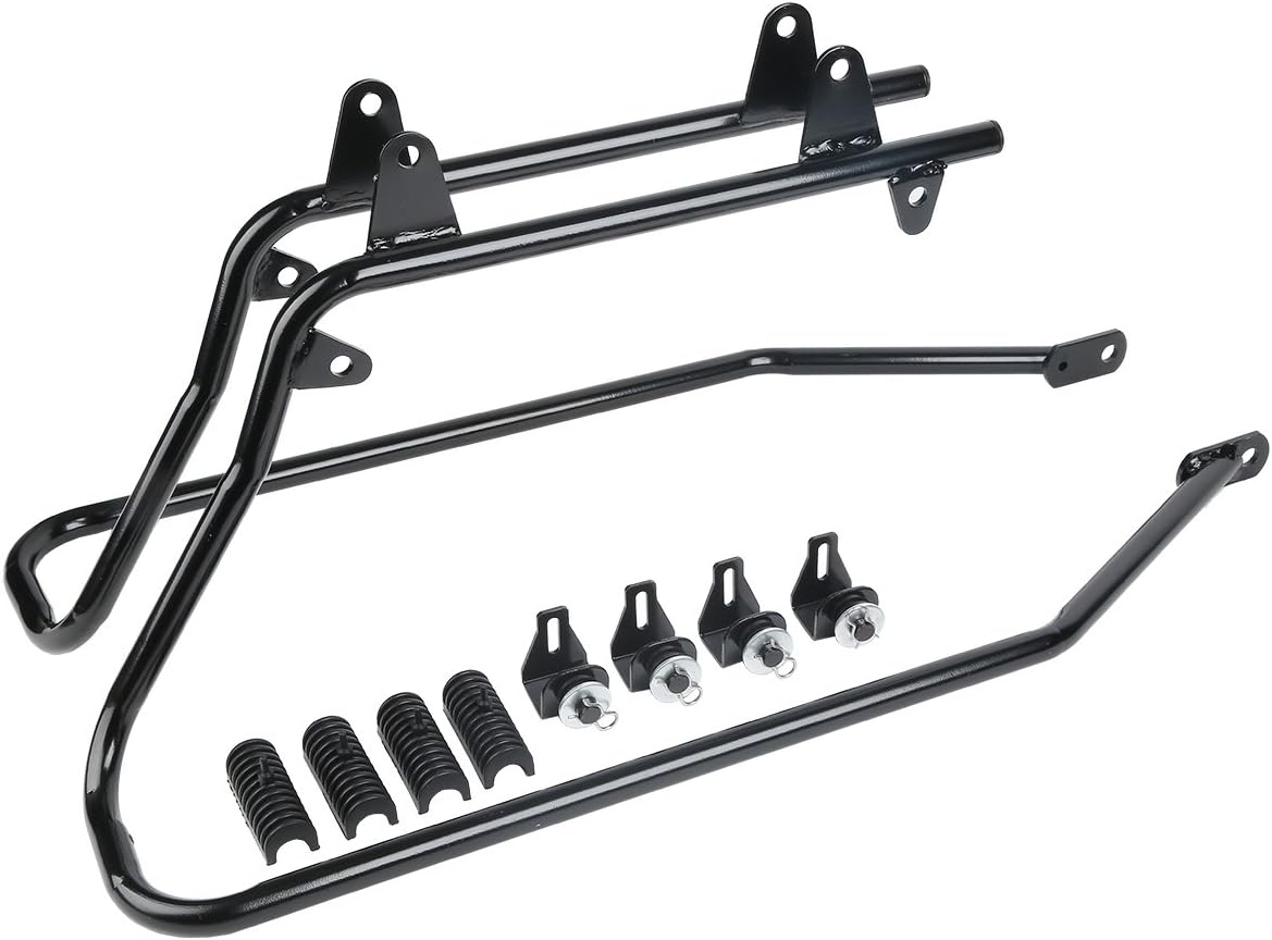 XFMT Red Hard Saddlebags Saddle Bags Trunk W/Black Conversion Brackets For Harley Softail Heritage Classic Deluxe 1984-2017