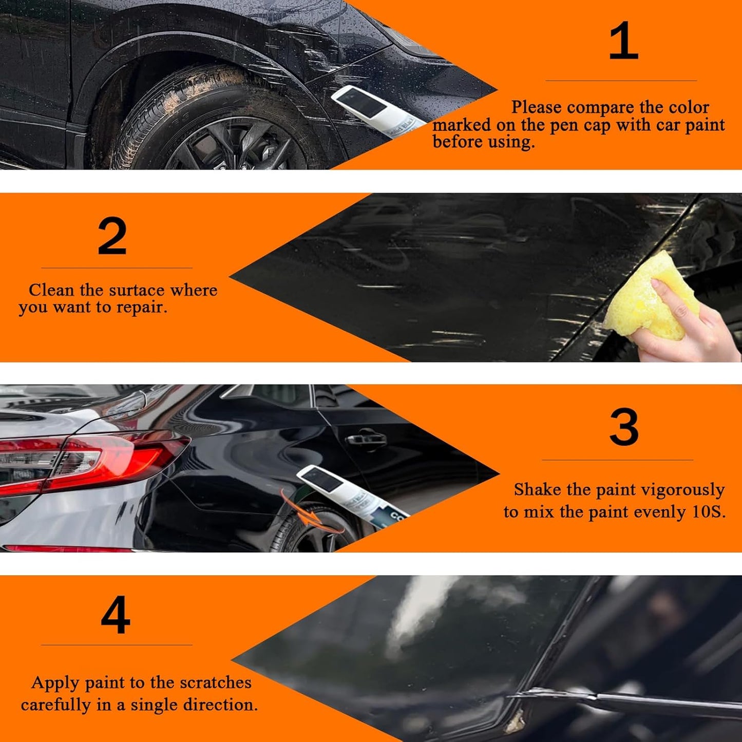 Platinum White Pearl(NH-883P) Touch Up Paint Compatible with Honda, Car Paint Pen Scratch Repair Two-In-One Touch Up Paint, Premium Car Scratch Remover for Deep Scratches