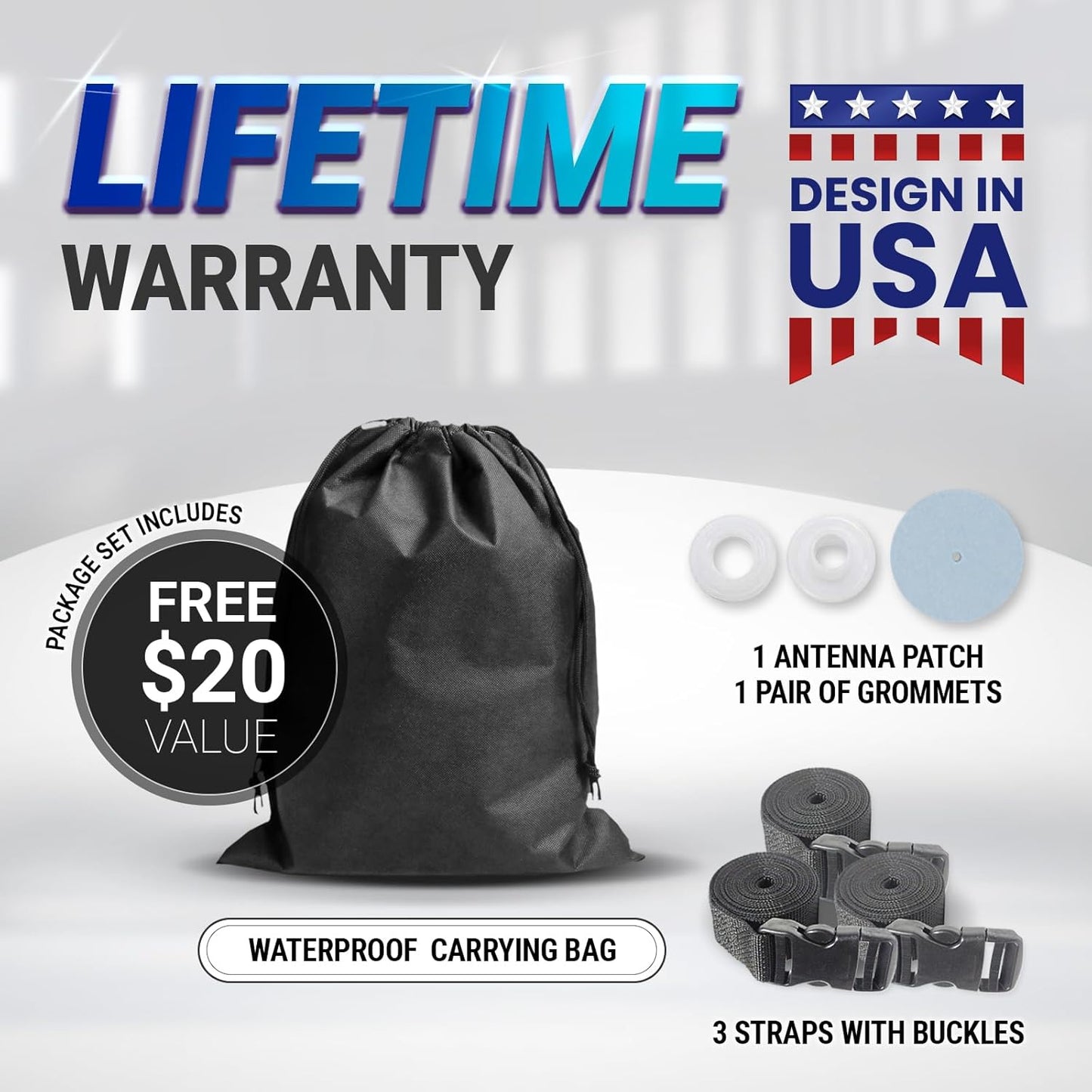 iCarCover Custom Car Cover for Chevy Caprice 2-Door, 4-Door (1971-1976) Waterproof All Weather Rain Snow UV Sun Protector Full Exterior Indoor Outdoor Car Cover (Stripe - Gray/Black)