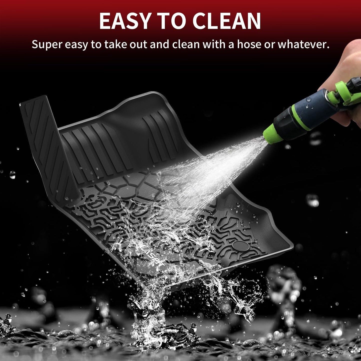 LASFIT Floor Mats for Ford Bronco 4-Door 2025 2024 2023 2022 2021(Not Fit Bronco Sport) TPE All Weather Protector Custom Fit SUV Floor Liners, 1st & 2nd Row, 3pcs Black