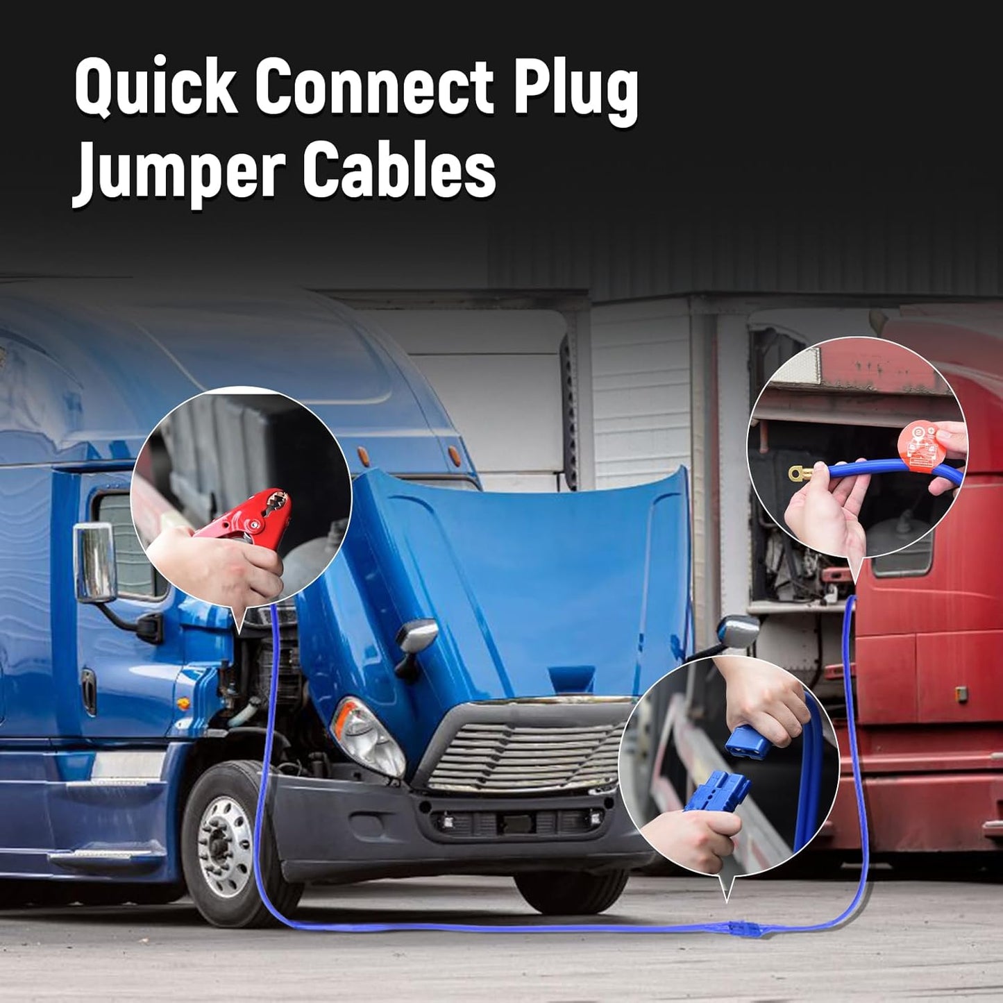 TOPDC Jumper Cables,1 Gauge 25 Feet 800A Booster Cables with UL-Listed Clamps, Heavy Duty Automotive Quick Connect Booster Cables for Car, SUV and Trucks with Carry Bag