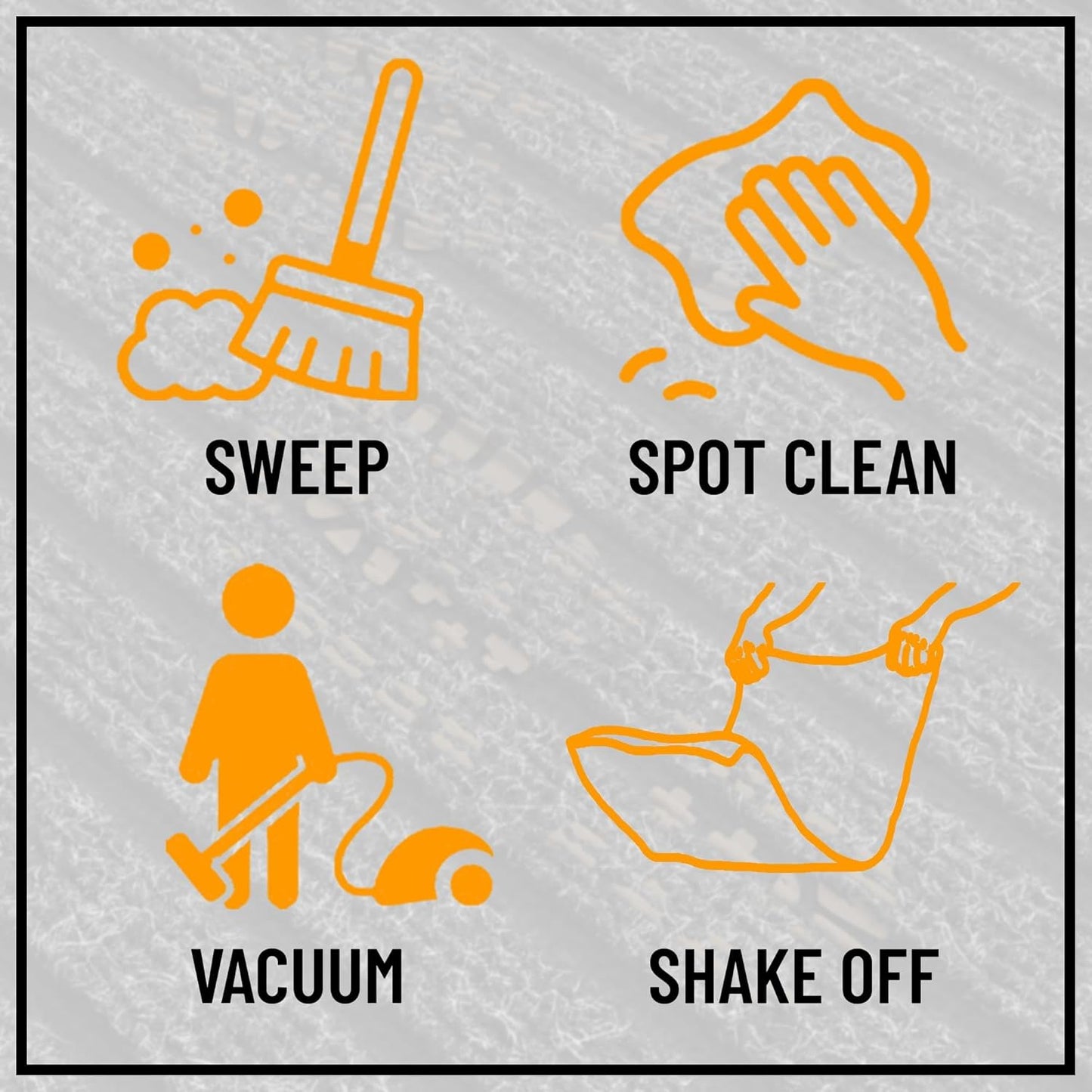 Ottomanson 2' x 9' Hallway Runner with Scraper Pile Extra Durable Non-Slip Rug Mat for Indoor & Outdoor Use - Ideal for Kitchen, Entryway, Patio & Garage - High-Traffic Carpet, Brown