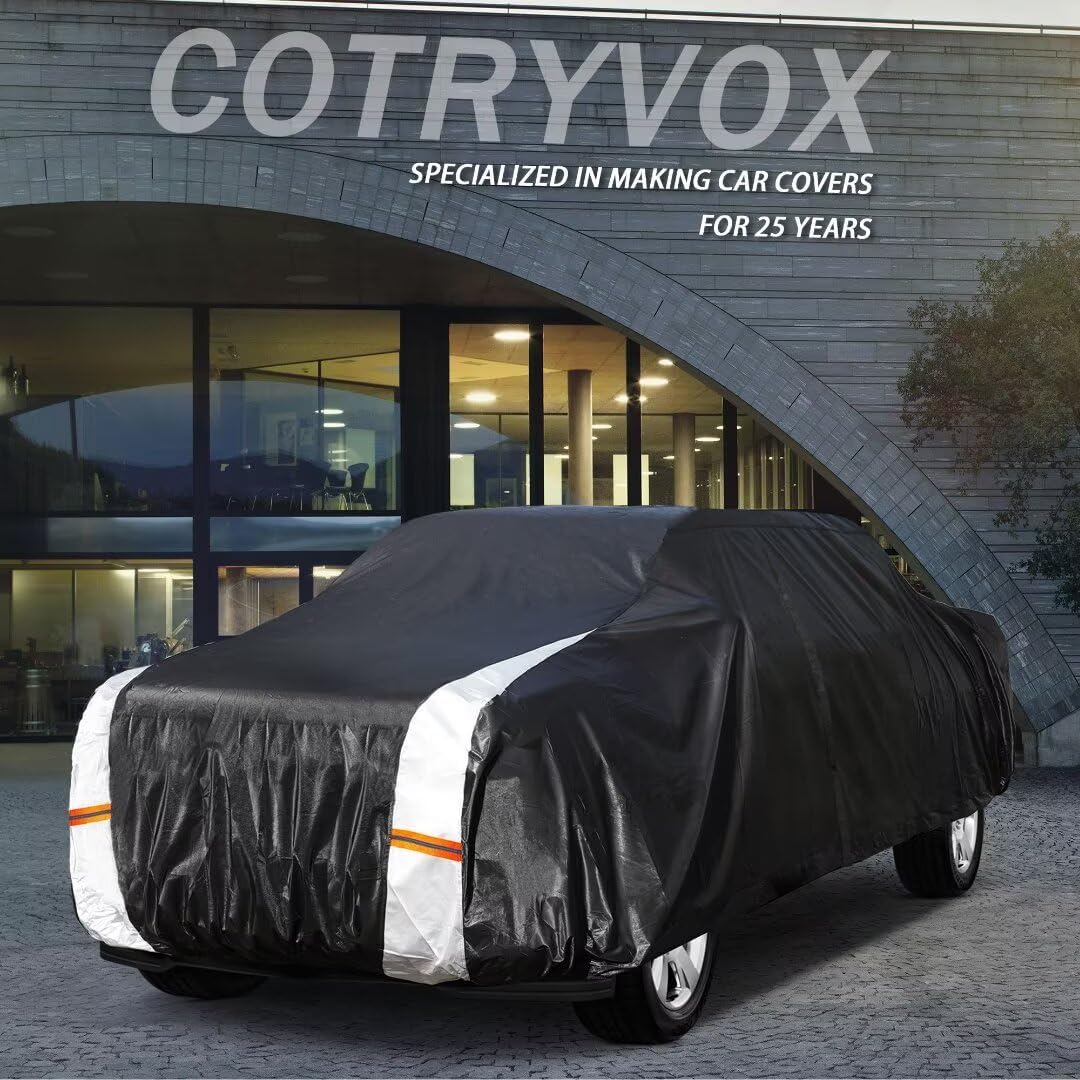 GMC Sierra Truck Cover Custom Fit 2002-2025 Double/Extended/Crew Cab SB (5.7'-6.6') with Door Zipper, 12 Layers Full Exterior Pickup Truck Cover Waterproof All Weather, Wind Dust Sun and UV Protecor.