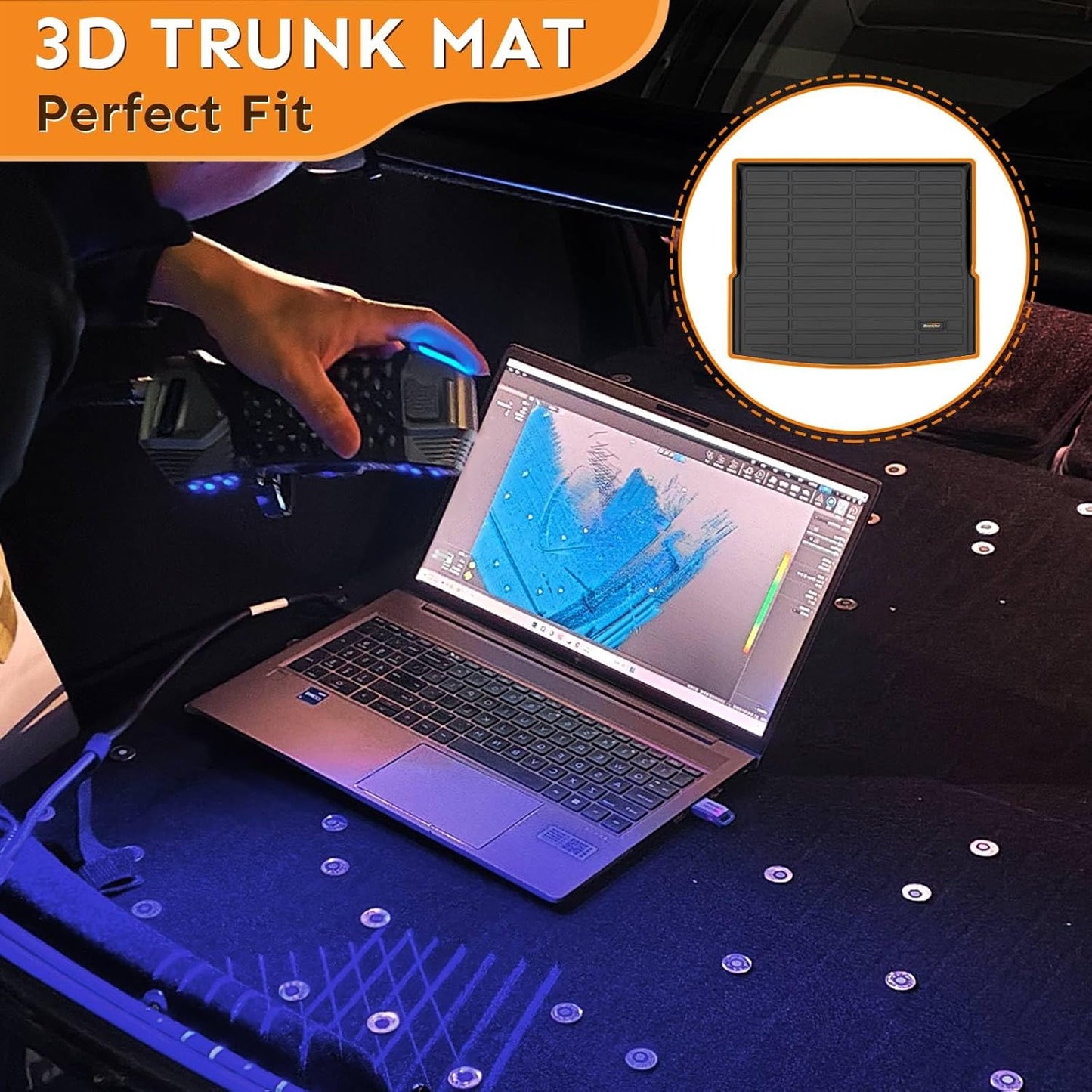Binmotor-All Weather Car Floor Mats for Mercedes Benz GLE 2020-2025, GLE350/GLE450 (No for Coupe/AMG), TPE Floor Liners Car Mats GLE Cargo Trunk Mat Accessories