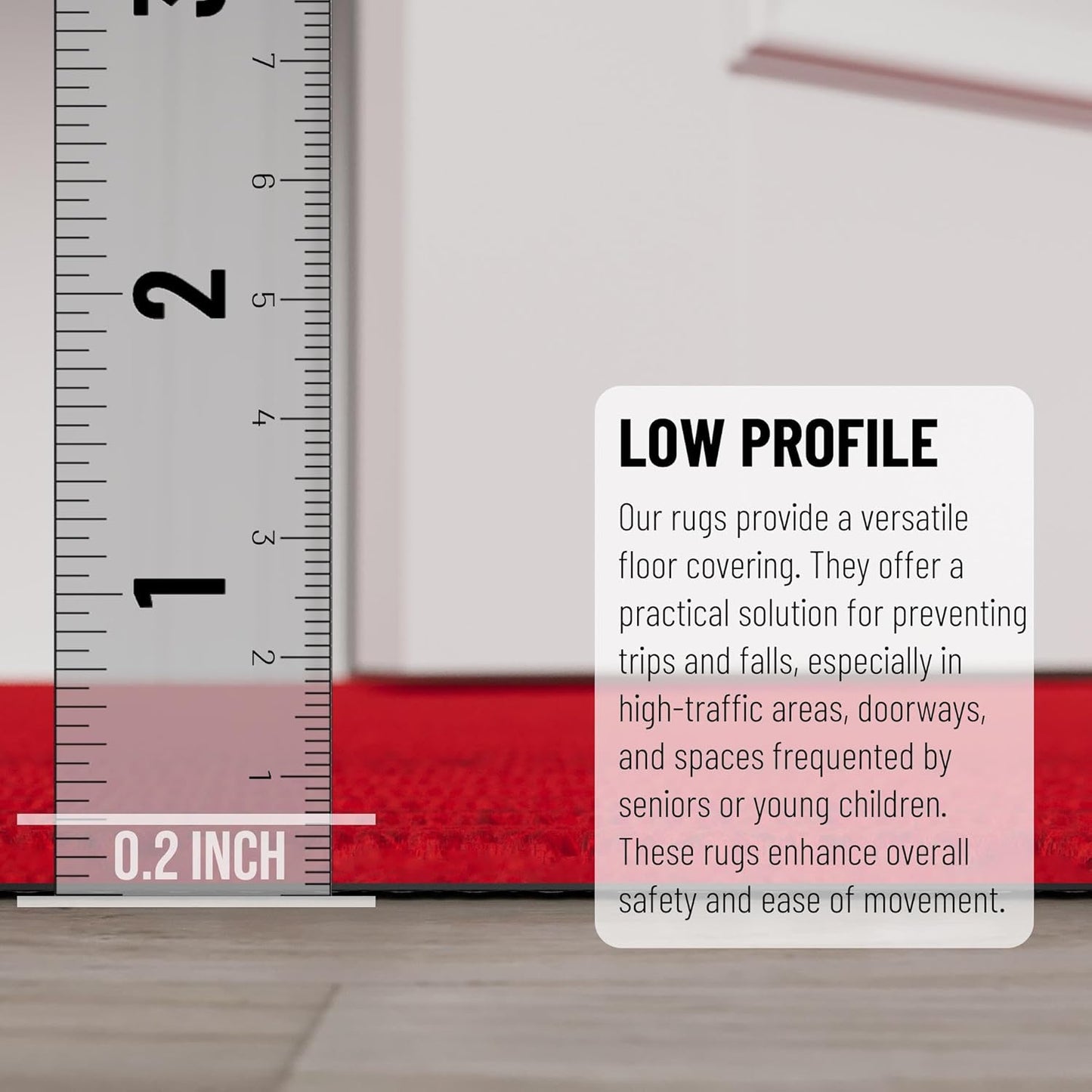 Ottomanson Mud Mat 2'7" x 3' Entryway Rug - Non-Slip Scraper Doormat for Muddy Paws, Dirt Trapping Indoor/Outdoor Mat for High-Traffic Areas, Kitchen, Garage, Patio, Red