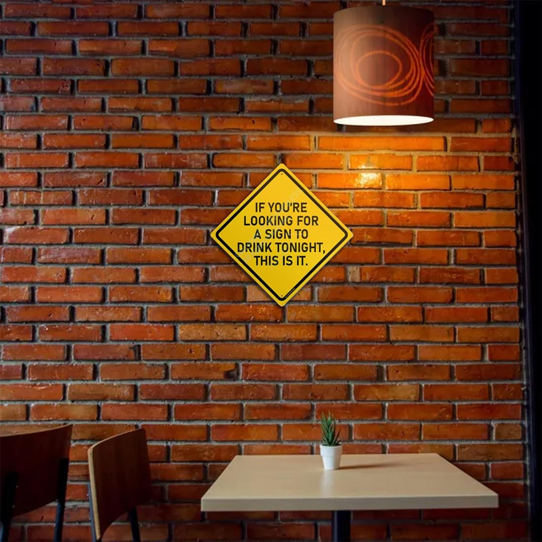 Drink Tonight Bar Sign | 12x12″ Durable Funny Man Cave Decor Metal Beer Signs Wall Decorations for Home Bar/Basement/Garage/Mancave, 2352