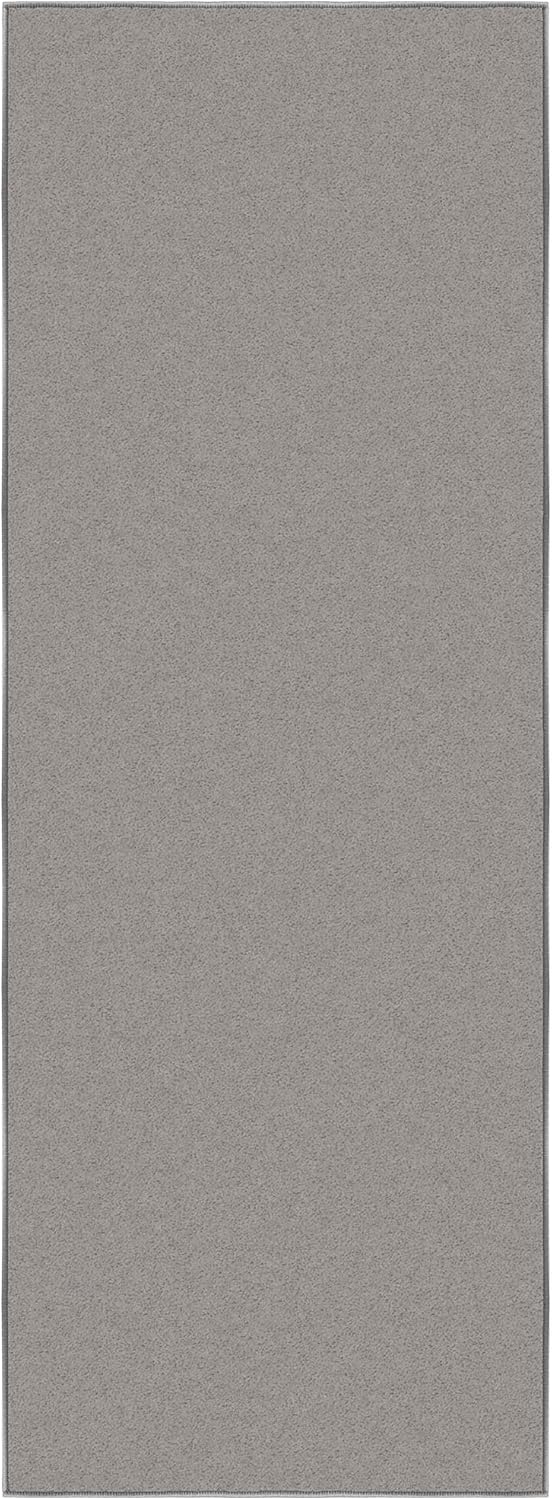 Ottomanson Hallway Runner Rug 2'2" x 6' Non Slip Solid Area Rugs Easy to Clean Laundry Rug Runner Durable & Pet Friendly Floor Carpet Runners for Hallways Entryway Living Room Kitchen, Gray