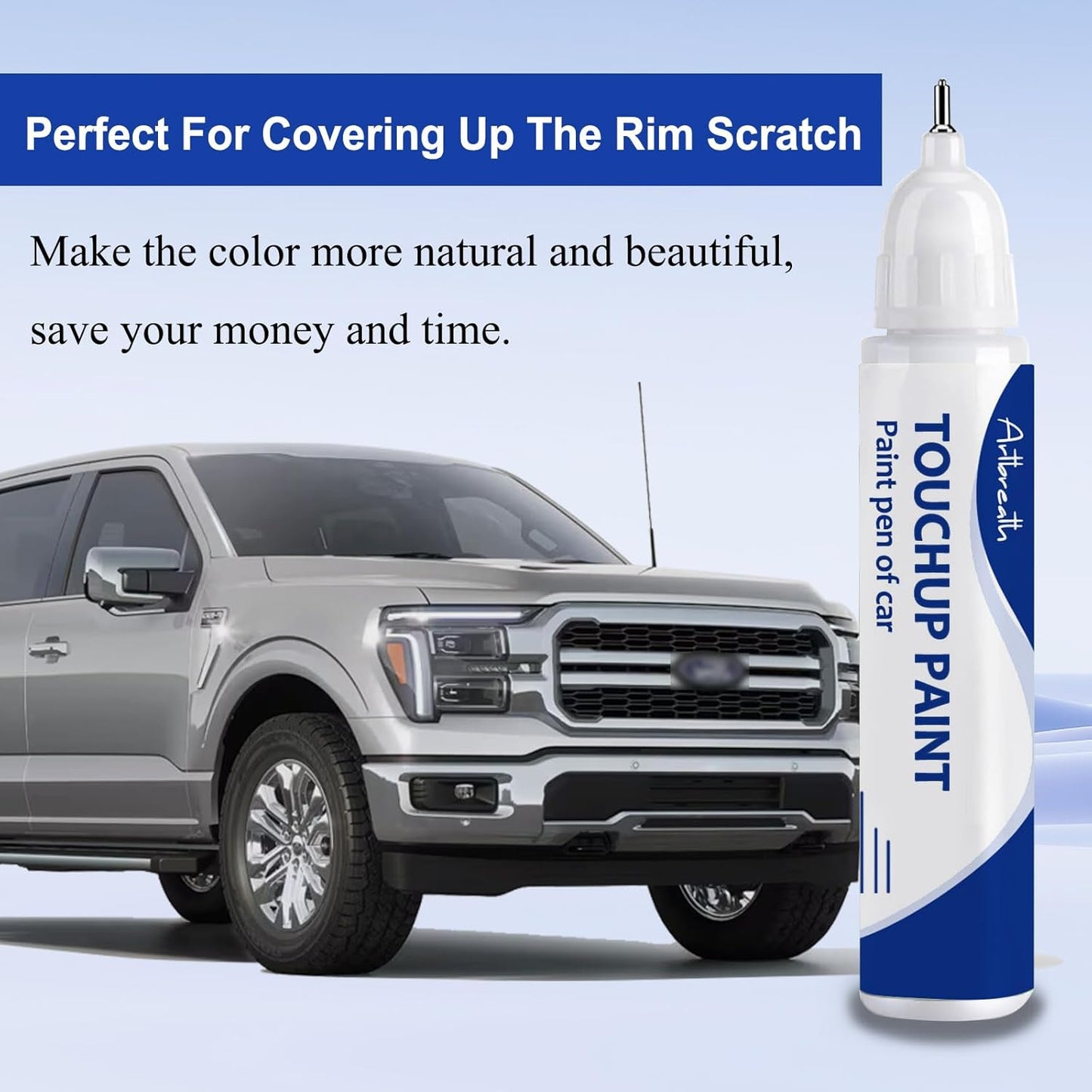 Lconic Silver Metallic(JS) Touch Up Paint for Ford -Exact Match–Chips and Nicks Car Paint Scratch Repair Kit Automotive Paint Pen for F-150/Mustang/Transit/Explorer/Ranger/Escape/Edge