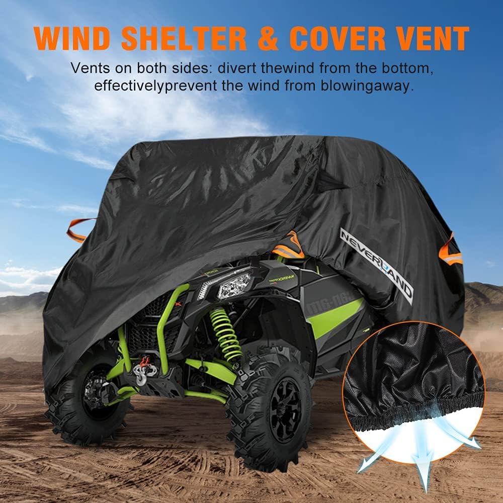 NEVERLAND UTV Cover, All-Weather Protection Side by Side Cover 4-6 Passenger, Universal for Polaris RZR General Honda Suzuki Yamaha SxS Arctic Cat John Deere Kymco Bobcat Argo Can Am Maverick X3