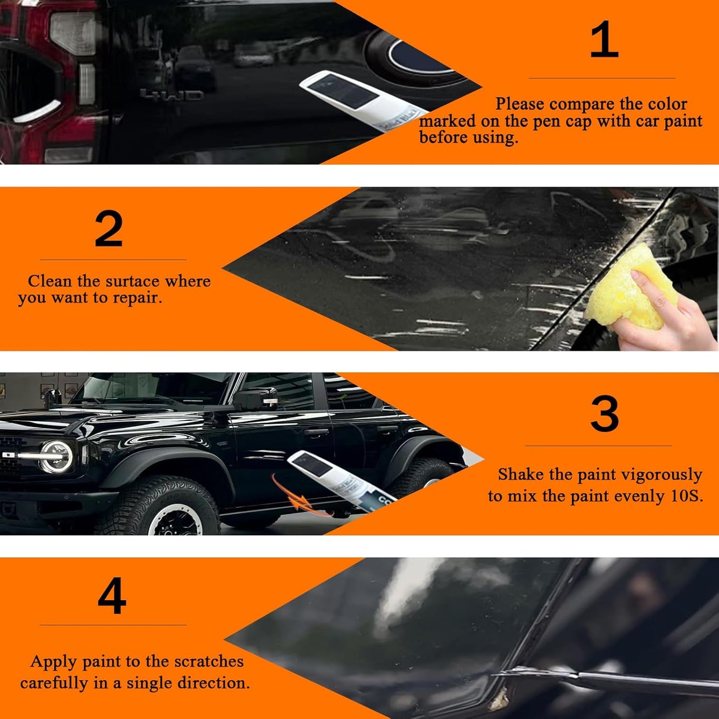 G1 Shadow Black Touch Up Paint for Ford, Car Paint Pen Scratch Repair Two-In-One Touch Up Paint, Premium Car Scratch Remover for Deep Scratches