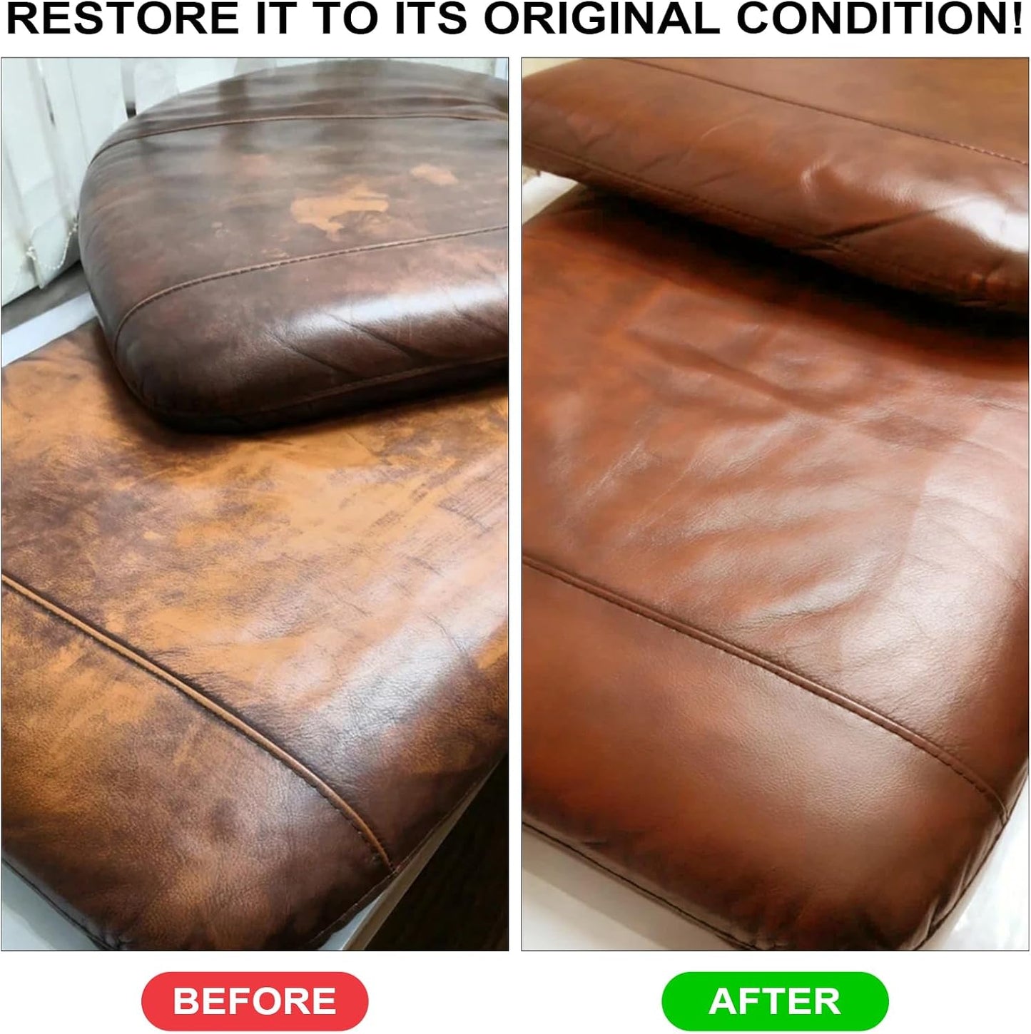 Leather Recoloring Balm,10oz Leather Color Restorer Leather Repair Kit for Furniture Car Leather Scratch Remover, Beige Leather Color Restorer for Couches,Leather Dye Paint for Faded