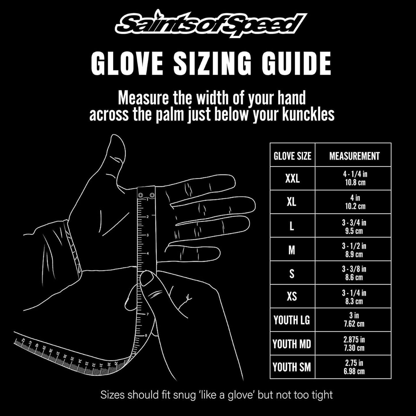 Saints of Speed Motorcycle Gloves – Knuckle Protection, Leather Palms, Touchscreen Moto Gloves for Street & Dirt Bike Riding