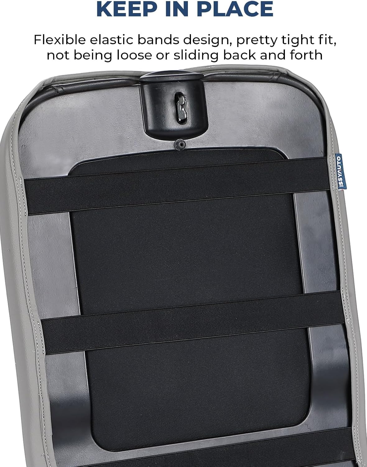 ISSYAUTO Center Console Cover Compatible with 2002-2012 Ram 1500 2500 3500 Jump Seat Console, Leather Armrest lid Cover Arm Rest Covering for Car, Durable Middle Console Cover, Gray