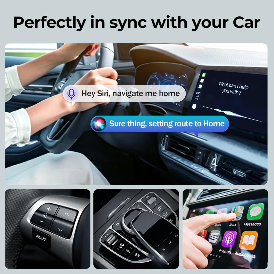 Wireless Carplay Adapter with Web App and OTA Updates, Convert Wired to Wireless CarPlay for Seamless Connectivity, Easy Installation in Any Vehicle, USB&USB-C/Type-C, Stable & No Delay