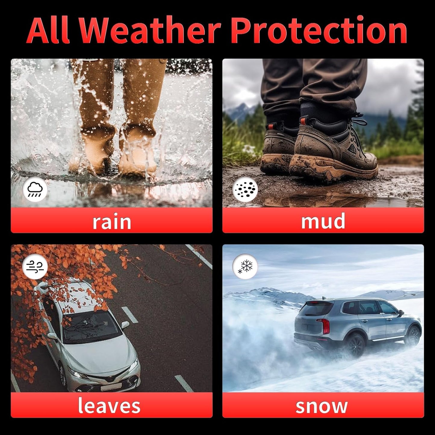 Wayhigh-All Weather Floor Mats and Cargo Liner Set Fit for Kia K5 2021-2025 (Only FWD Models) or for Hyundai Sonata/Sonata Hybrid 2020-2025 TPE Car Mats Waterproof Anti-Slip Floor Liners Accessories