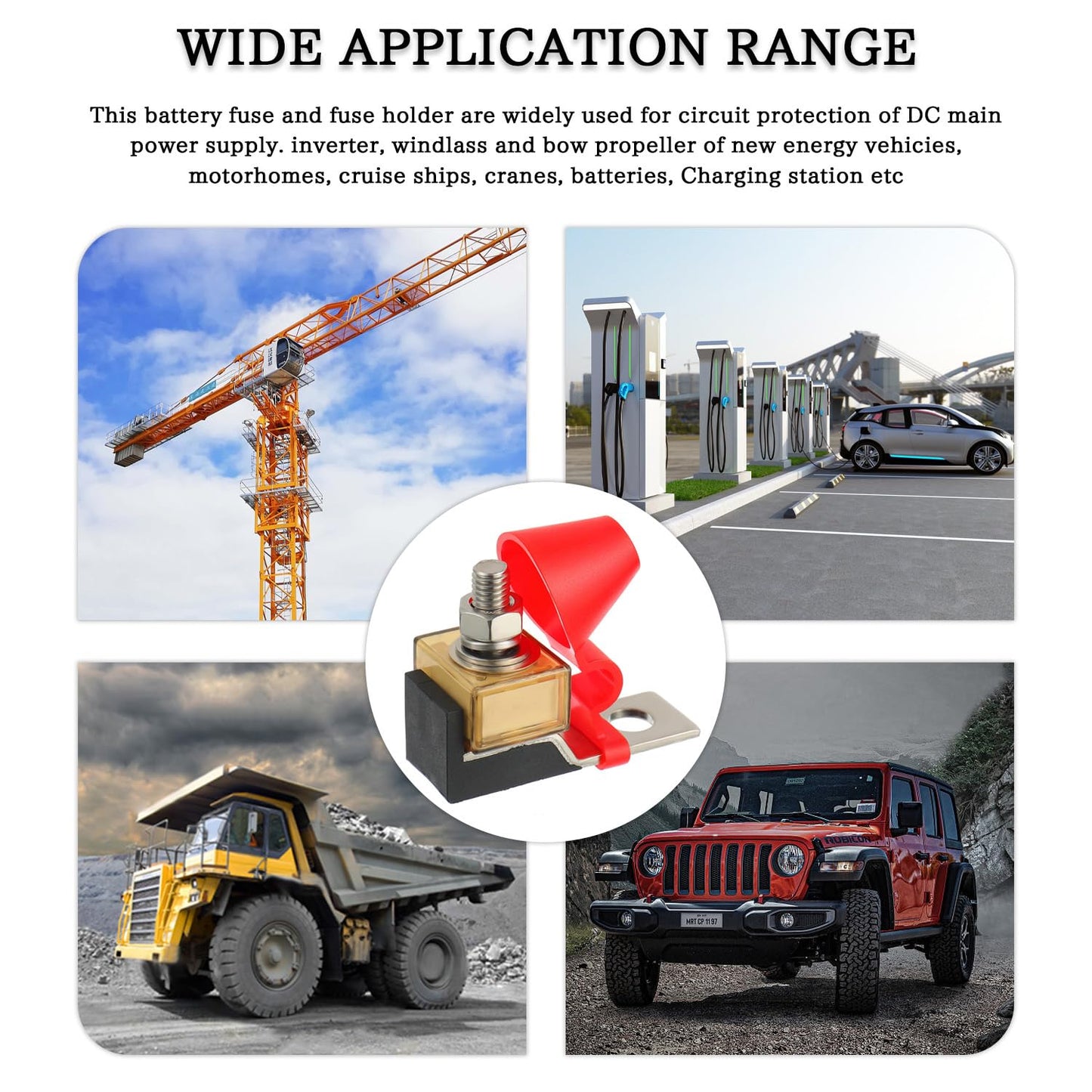 MRBF Terminal Fuse Block 50A,58V DC Maximum, Single Stud 5/16" (M8) Compact Marine Rated Battery Fuse,IP66, Waterproof Ignition Protected Battery Fuse 50 AMP