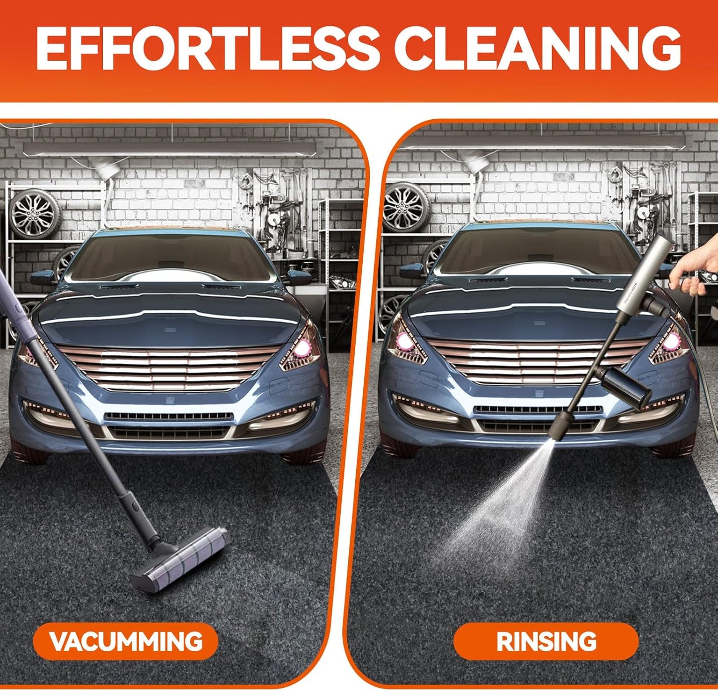 59" x 71" Heavy Duty Oil Spill Mat, Upgraded Garage Floor Mat for Under Car, 1/4" Waterproof Rubber Bottom Absorbs Oil Quickly, Washable, Reusable Oil Drip Leak Absorbent Pad