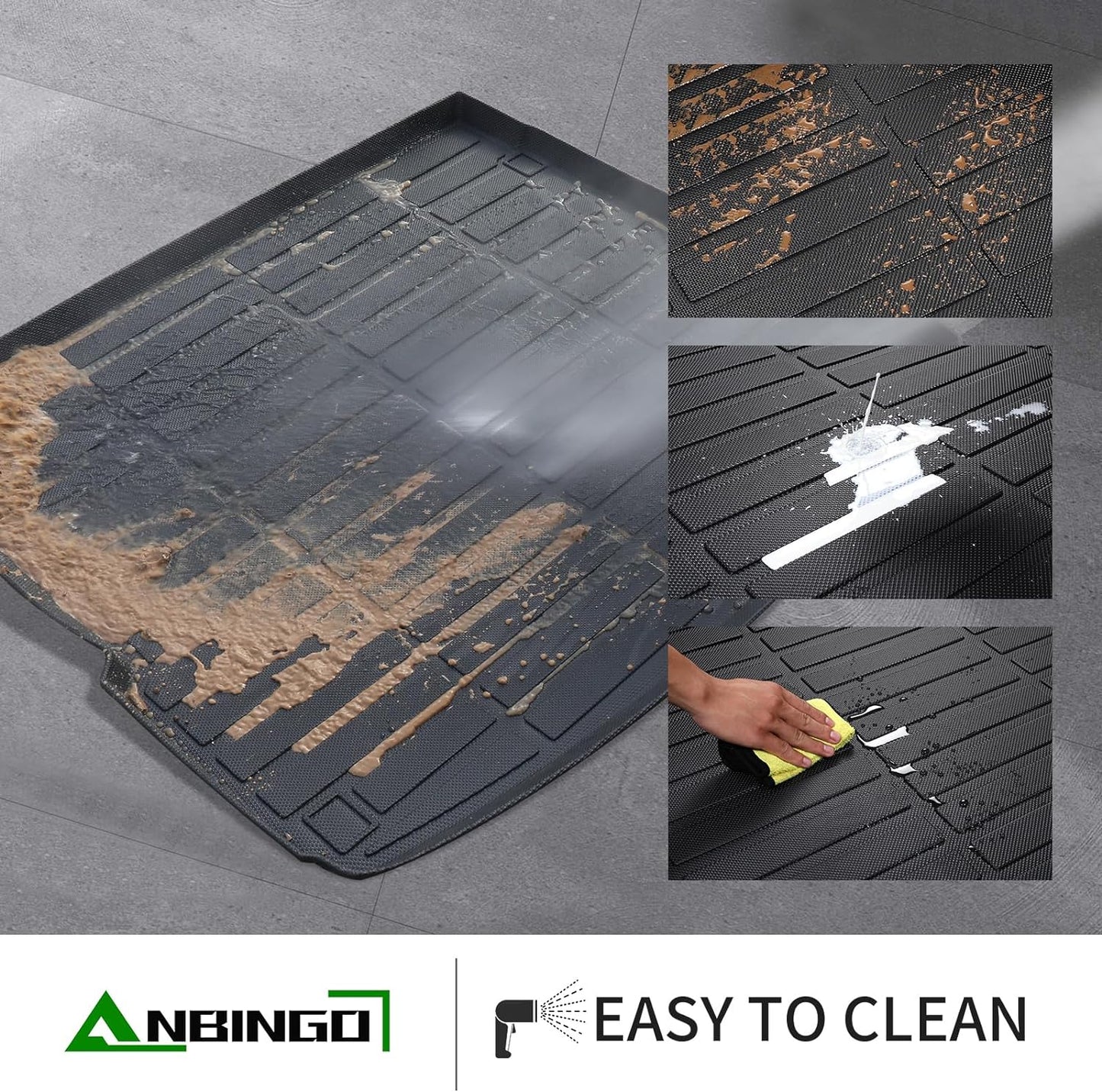 ANBINGO®-Floor Mats & Cargo Liner Custom for Toyota Corolla 2009-2013, All Weather Corolla Floor Mats Protection TPE Heavy Duty Non-Slip Automotive Corolla Car Mats Fits Full Set Accessories, Black