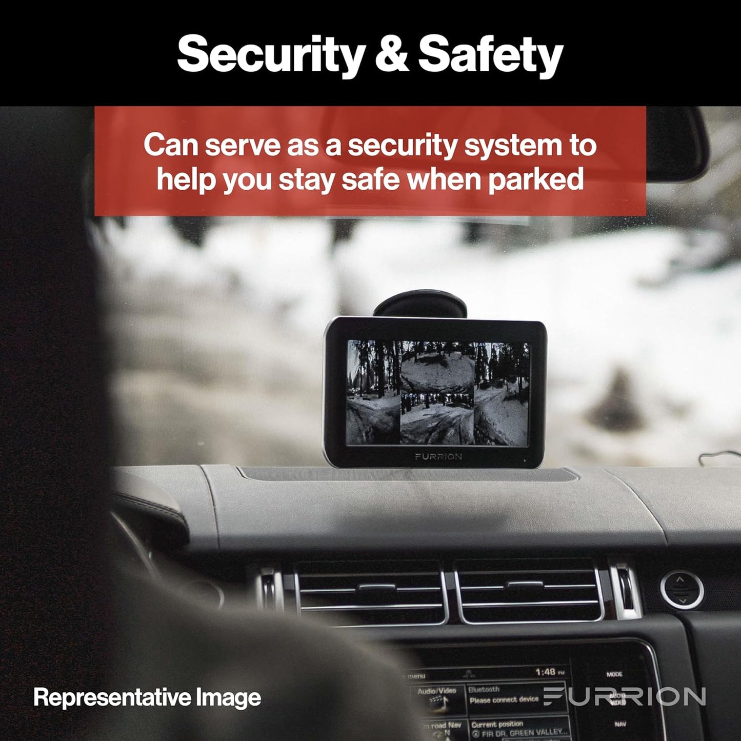 Furrion Vision S Wireless RV Backup Camera System with 4.3-Inch Monitor, 1 Rear Sharkfin, Infrared Night Vision, Wide-Angle View, Hi-Res, IP65 Waterproof, Motion Detection, Microphone - FOS43TASF