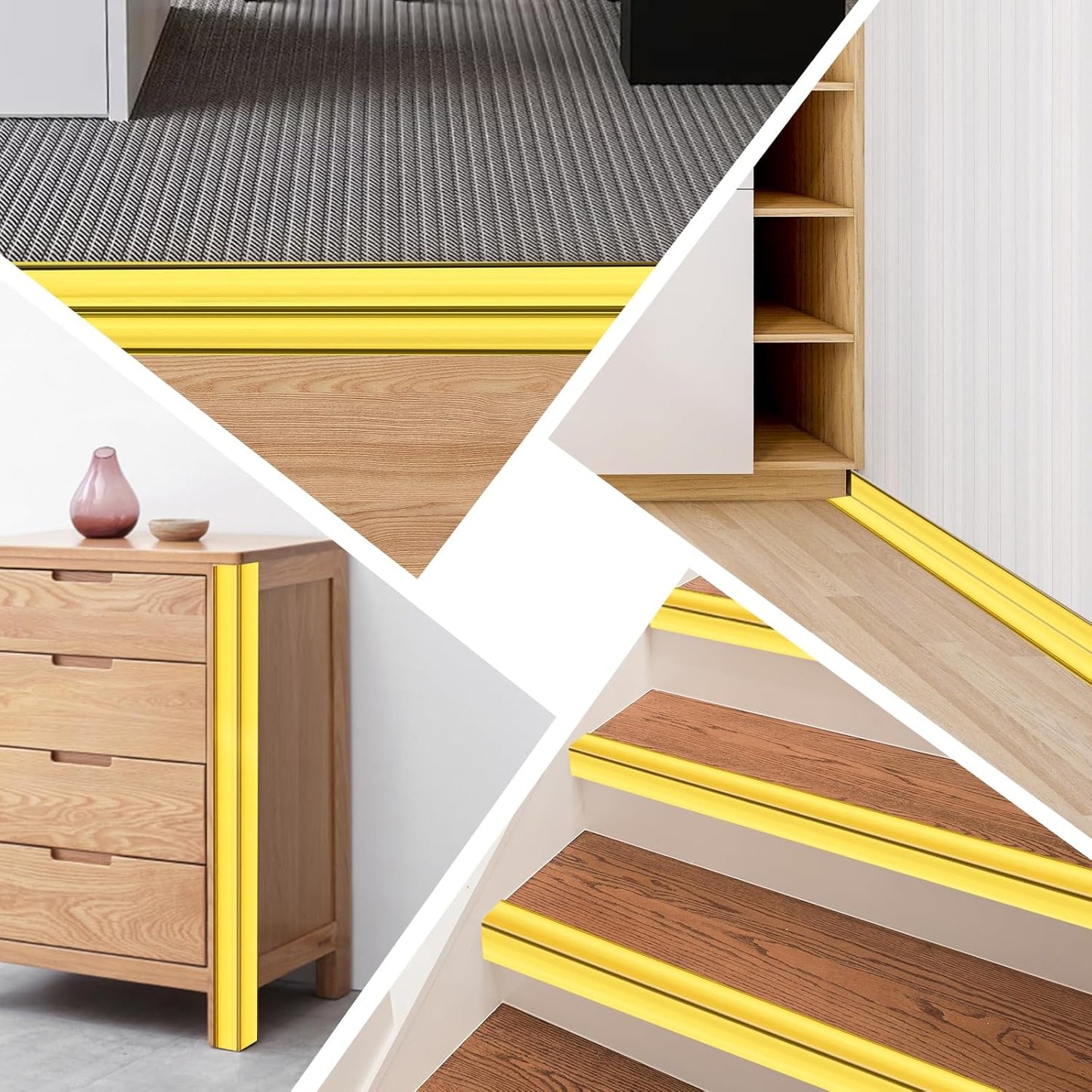 Wall Corner Protector Moulding Trim Peel and Stick Wall Corner Guards Trim Flexible Self Adhesive Edge Protector Moulding, 2.4 in x 40 Ft, Gold