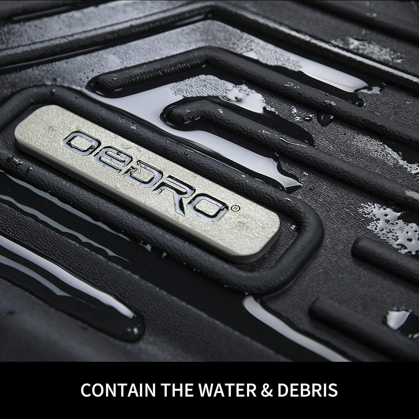 OEDRO Floor Mats Compatible with 2018-2024 Nissan Kicks, Custom Fit Front & 2nd Seat Black TPE All-Weather Guard 2 Row Floor Liner Set
