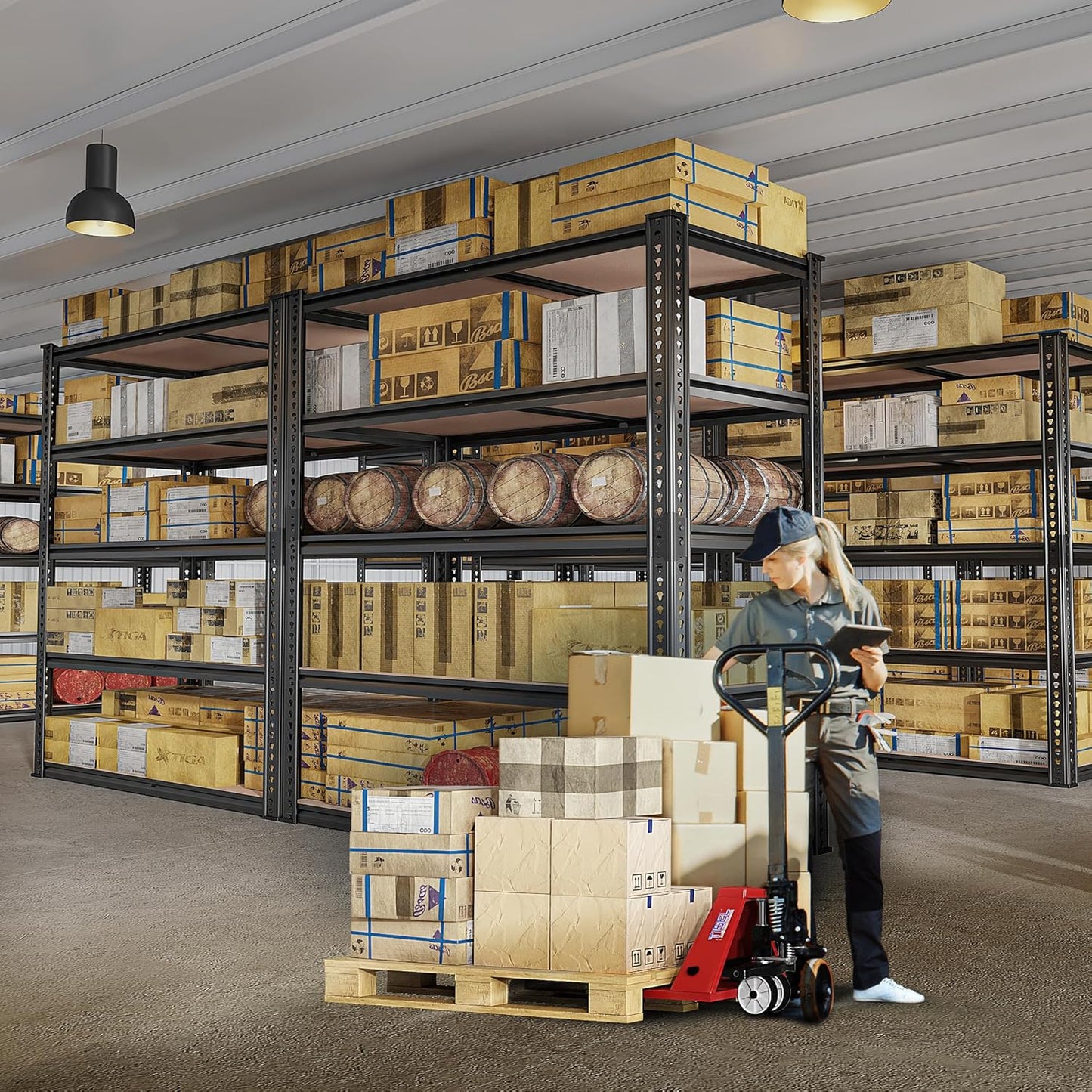 REIBII 40" W Garage Shelving 2500LBS Storage Shelves 72" H Metal Shelving 5 Tier Metal Shelves Adjustable Pantry Shelf for Closet Kitchen Warehouse 40" W x 19.7''D x 72''H