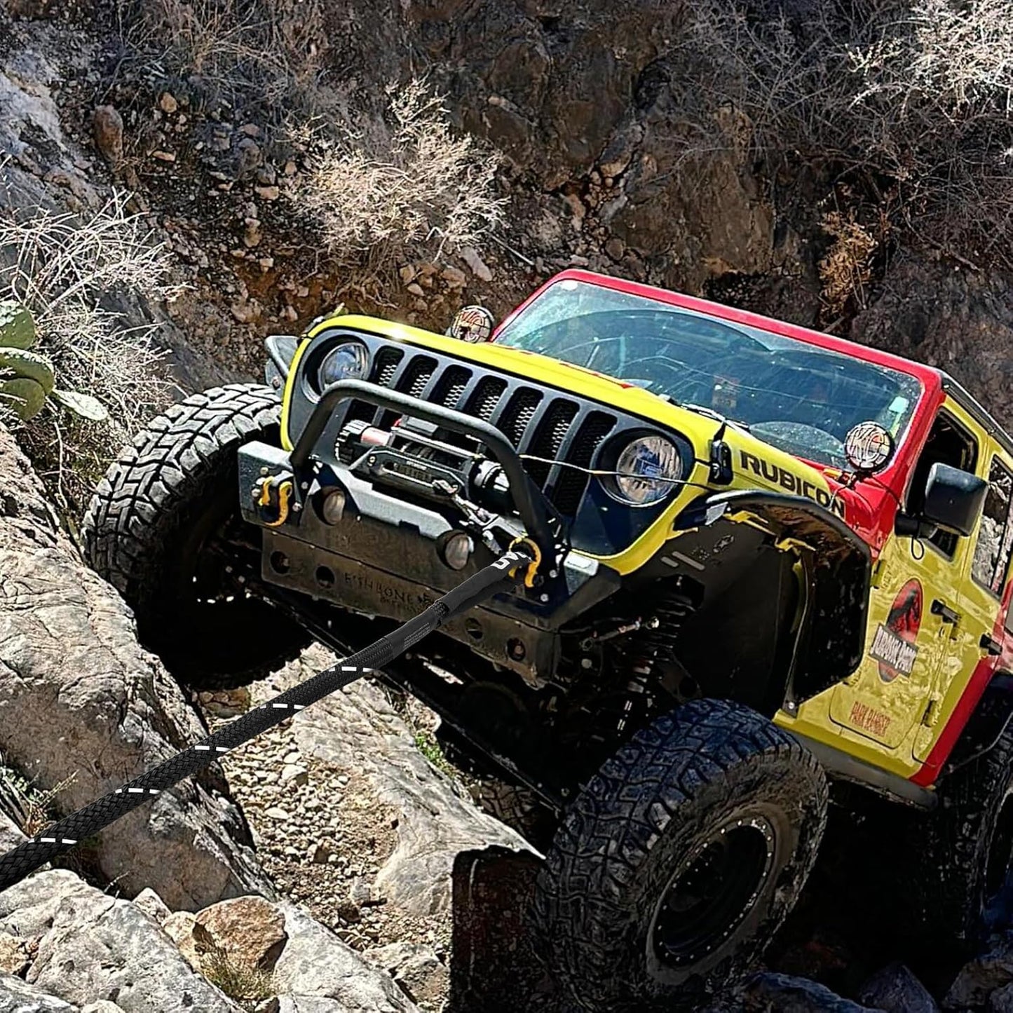 OPENROAD Kinetic Recovery Tow Rope, 36000 Lbs (1in x 30ft with Soft Shackle) Extreme Duty 35% Elasticity Energy Offroad Snatch Strap, Vehicle Recovery Kit for Jeep Car Truck ATV UTV SUV