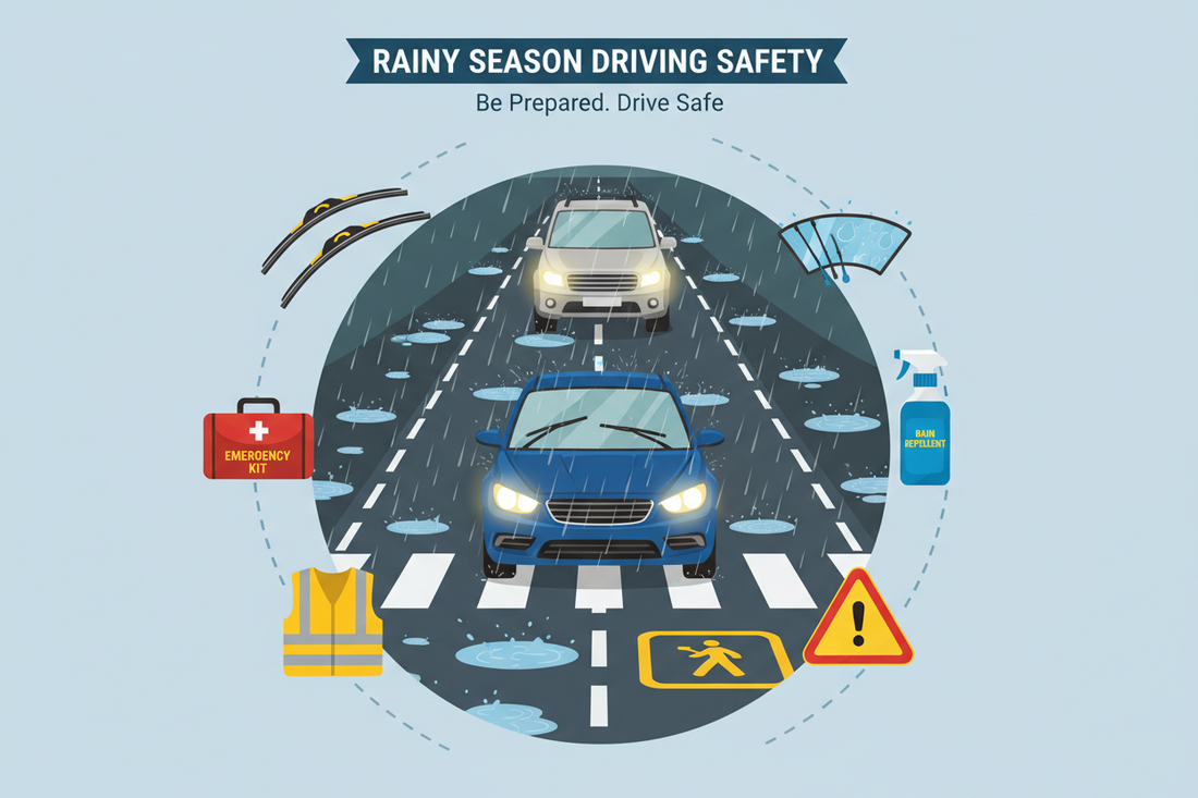 🌧️🚗 Rainy Season Driving Safety Tips & Accessories
