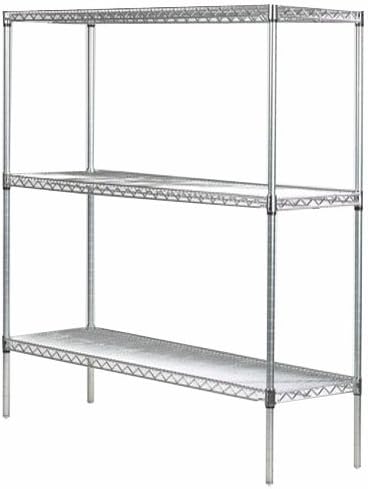 Omega 24" Deep x 30" Wide x 96" High 3 Tier Chrome Starter Shelving Unit