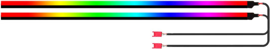 Dreamcolor Acrylic Interior Car Lights, 2 Piece 43.3inch/110cm 128 Colorful Car LED Strip Light RGB Fiber Optic Rainbow Ambient Lighting bar, Universal Decoration Dynamic Atmosphere Neon Lights