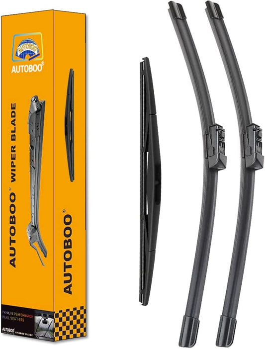 AUTOBOO 24"+18" Windshield Wipers with 14" Rear Wiper Blade Replacement for Mazda CX-5 CX-9 CX5 CX9 2017 2018 2019 2020 2021 2022 2023 2024 -Original Factory Quality (Pack of 3)