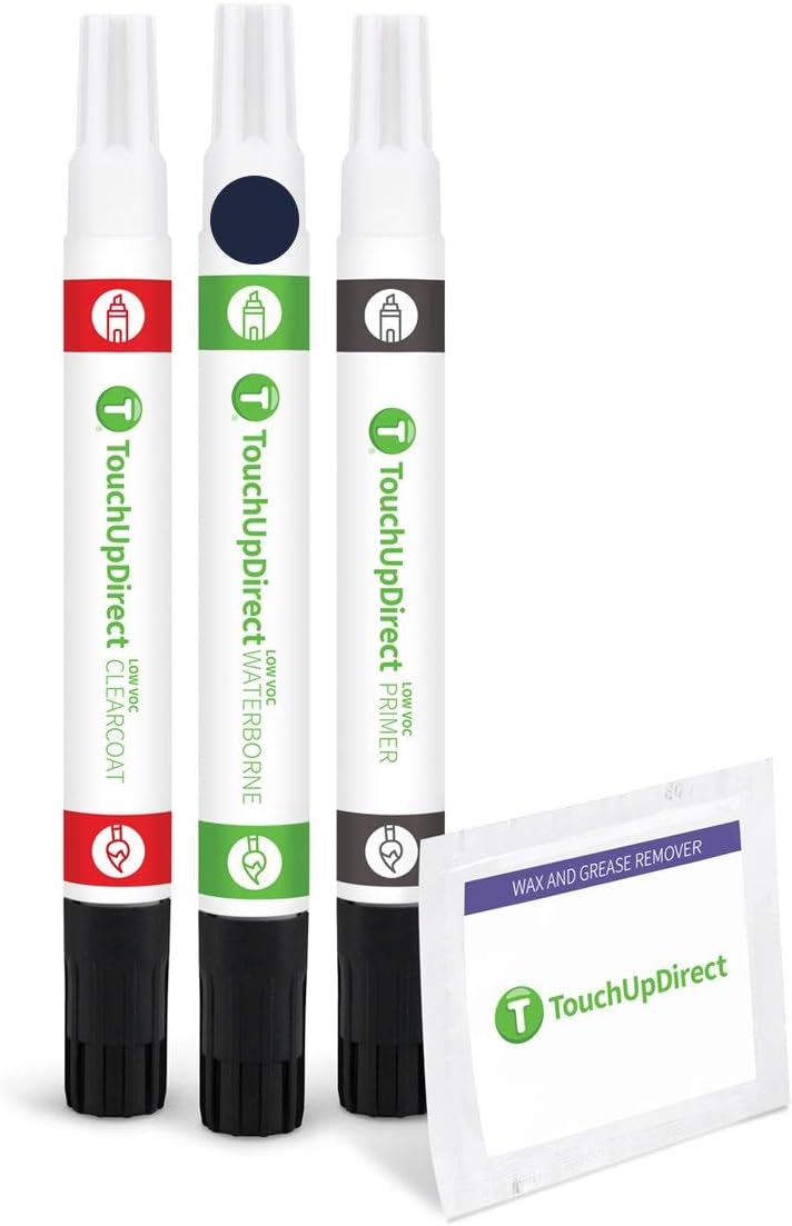 TouchUpDirect 8S6 Dark/Nautical Blue Metallic for Toyota Exact Match Touch Up Paint Combo - Preferred Package