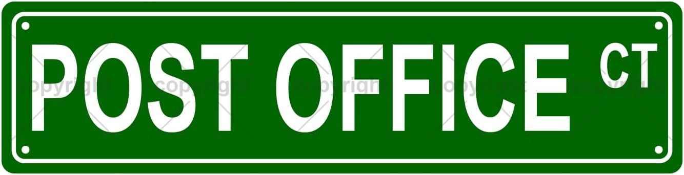 POST OFFICE CT Space Metal Tin Street Sign Bar Cafe Garage Cave Home Room Wall Bathroom Farmhouse Garden Porch Patio Decor, 16 x 4 Inch