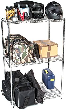 Omega 18" Deep x 72" Wide x 74" High 3 Tier Chrome Starter Shelving Unit