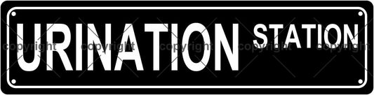 URINATION STATION Space Metal Tin Street Sign Bar Cafe Garage Cave Home Room Wall Bathroom Farmhouse Garden Porch Patio Decor, 16 x 4 Inch