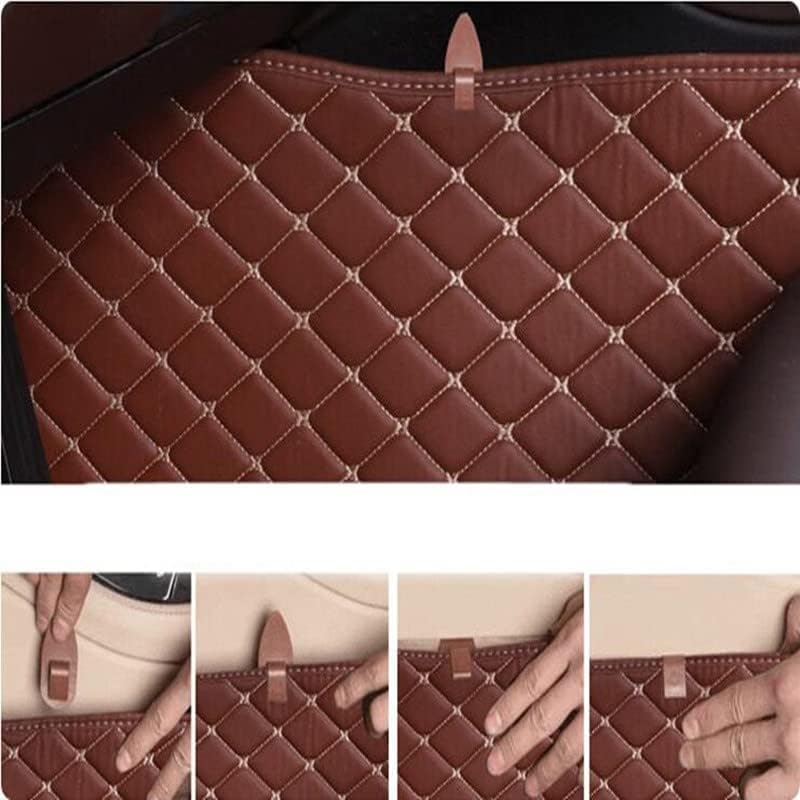 Custom All-Weather Protection Luxury Leather Floor Mats for Cars SUVs Trucks According Anti-Slip Leather Floor mats ﻿ (26,Beige and Purple)