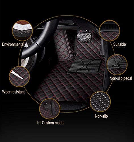 Custom Car Floor Mat Compatible with BMW Mercedes-Benz Toyota Cadillac Lexus Honda Infiniti Nissan Hyundai Kia Audi All Models Cars Sedans SUVs Automotive Mats (Edge Pink Middle Black Beige)