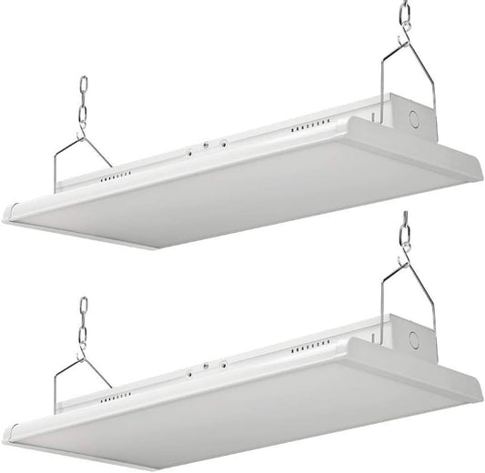 4FT LED High Bay Light - Pack of 2-300W - 42000LM - 1-10V dimmable - 5000K - UL and DLC Listed - Replaces 8 Lamp Fluorescent T5 Fixture