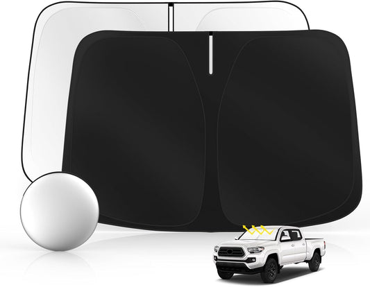 Windshield Sun Shade for Toyo-ta Tacoma 2016-2025 2026 Foldable Sunshade Custom Fit Front Window Car Interior Accessories Protector Blocks UV Rays