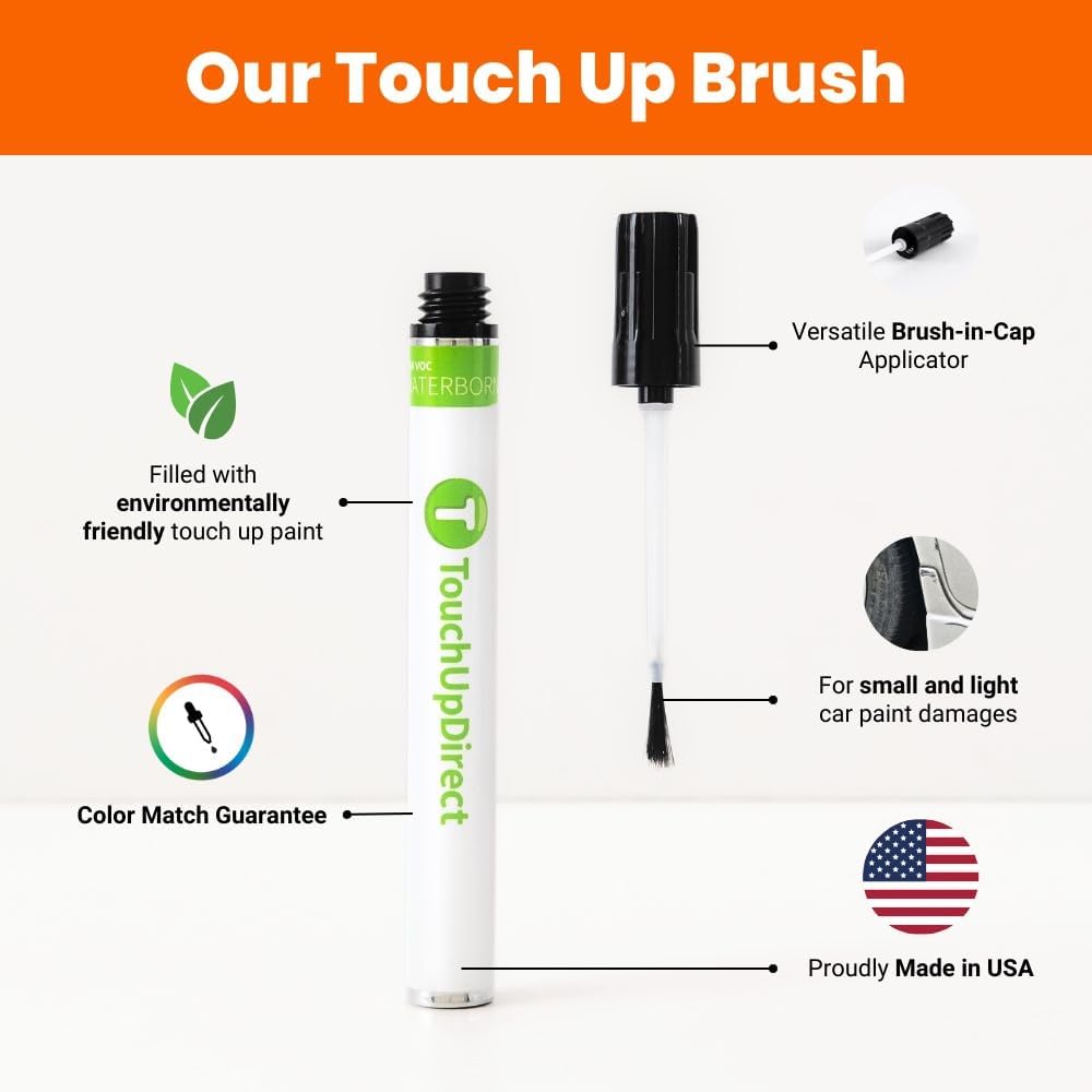 TouchUpDirect 1J6 Elemental Silver Metallic Compatible with Toyota Exact Match Touch Up Paint Brush - Essential Kit