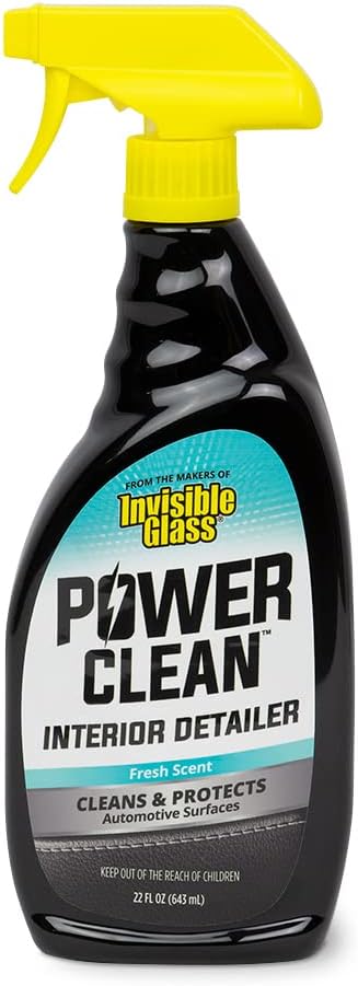 Invisible Glass 92024 Power Clean Automotive Interior Detailer Cleaner Protectant and Conditioner to Restore Interior Surfaces Prevent Fading, 22 Fl Oz, Pack of 1