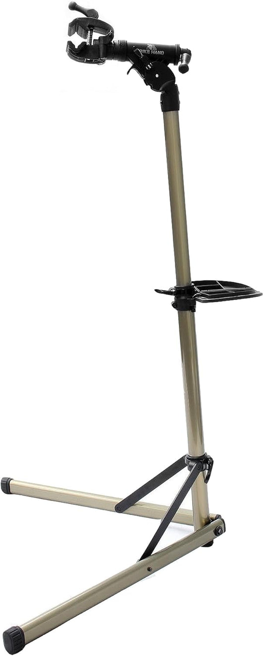 BikeHand Bike Repair Stand | Lightweight & 360 Adjustable Home Bicycle Mechanics Workstand w/Magnetic Tool Plate | Quick Release Portable Bike Maintenance Stand for Mountain & Road Bike