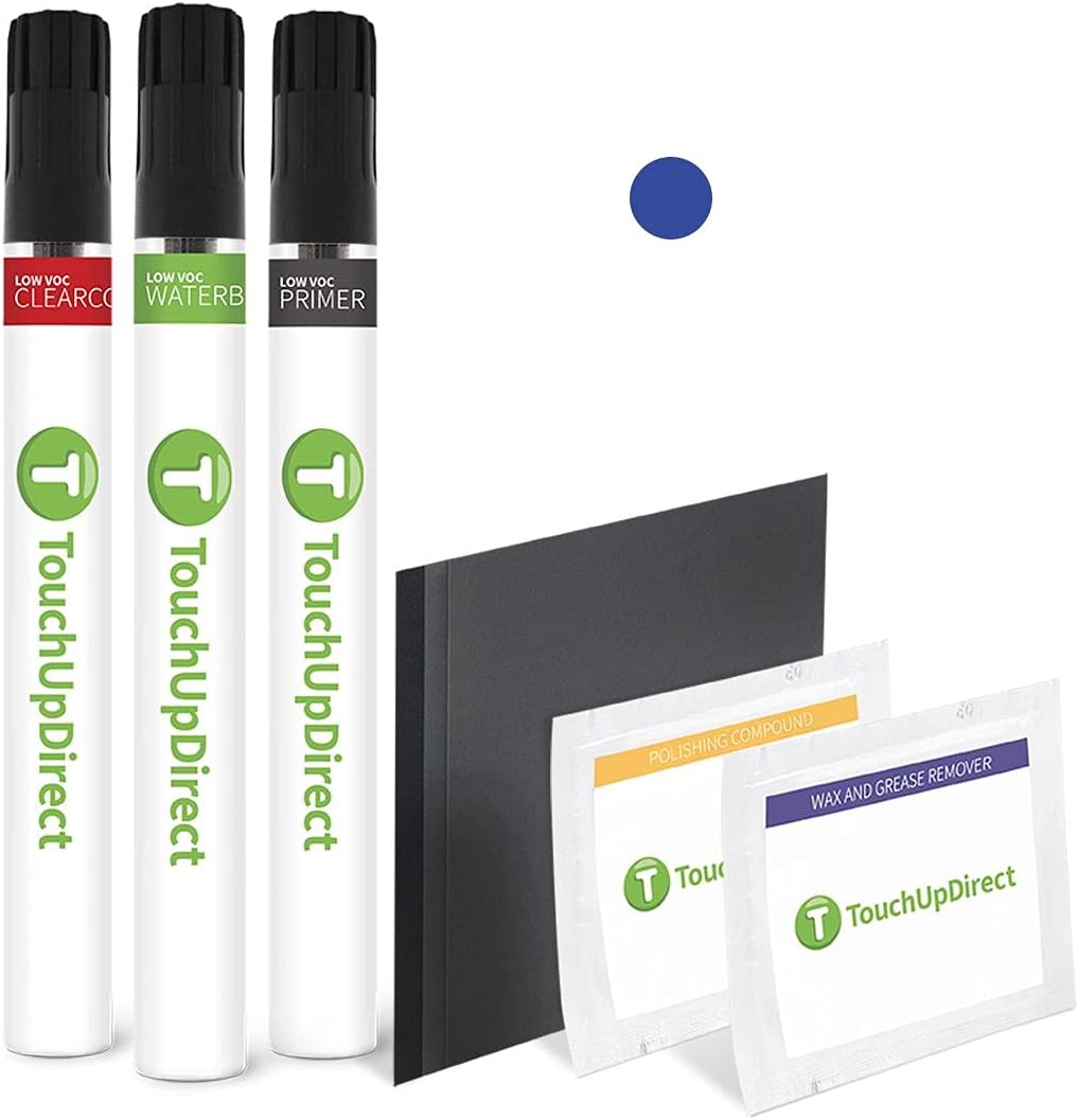 TouchUpDirect 8X2 Blue Eclipse Metallic Compatible with Toyota Exact Match Touch Up Paint Brush - Platinum Kit