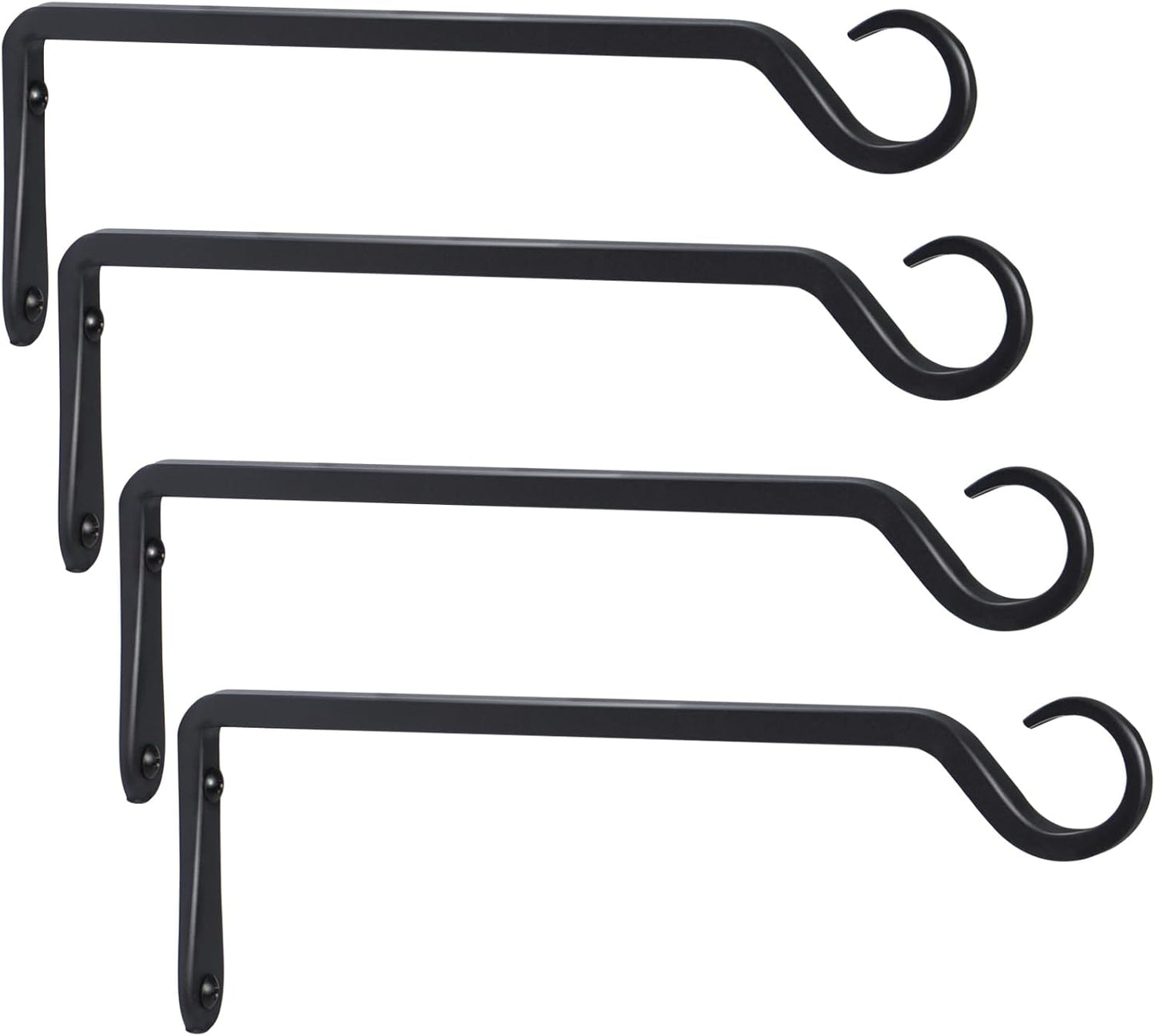 12inch 4 Pack Plant Hanger, Sturdy Hanging Plant Hangers Outdoor, Bird Feeder Hanger for Bird Feeders, Planters, Lanterns, Wind Chimes Indoor Outdoor, Upgrade Black