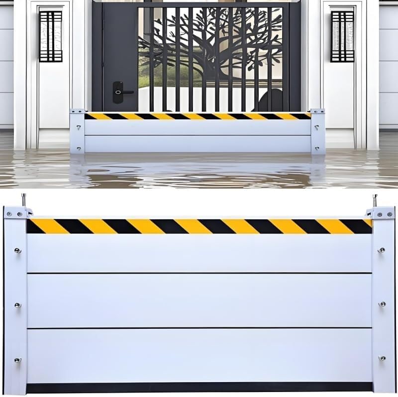 Flood Barriers for Home Exterior,Aluminum Alloy Outdoor Garage Doors Water Barriers for Flooding(H23.6Inch,L12FT)